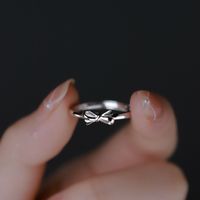 Sweet Bow Knot Sterling Silver Open Rings In Bulk main image 3
