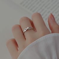Sweet Bow Knot Sterling Silver Open Rings In Bulk main image 4
