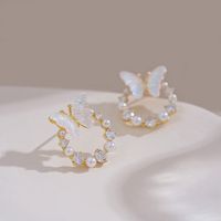 1 Pair Sweet Butterfly Inlay Alloy Resin Rhinestones Ear Studs main image 5