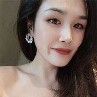 1 Pair Elegant Lady Geometric Plating Inlay Alloy Artificial Pearls Zircon Ear Studs main image 5