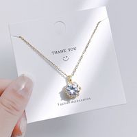 Streetwear Bow Knot Titanium Steel Inlay Artificial Gemstones Charms Pendant Necklace sku image 8