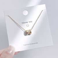 Streetwear Bow Knot Titanium Steel Inlay Artificial Gemstones Charms Pendant Necklace sku image 3