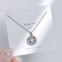 Streetwear Bow Knot Titanium Steel Inlay Artificial Gemstones Charms Pendant Necklace sku image 10
