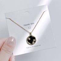 Streetwear Bow Knot Titanium Steel Inlay Artificial Gemstones Charms Pendant Necklace sku image 2