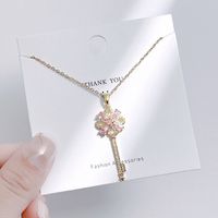 Streetwear Bow Knot Titanium Steel Inlay Artificial Gemstones Charms Pendant Necklace sku image 13