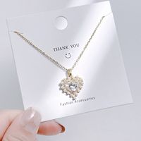 Streetwear Bow Knot Titanium Steel Inlay Artificial Gemstones Charms Pendant Necklace sku image 9