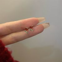 1 Par Elegante Señora Estilo Simple Geométrico Forma De Corazón Enchapado Embutido Aleación Circón Pendientes sku image 1