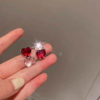 1 Pair Elegant Lady Simple Style Geometric Heart Shape Plating Inlay Alloy Zircon Ear Studs sku image 11