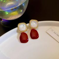 1 Par Elegante Señora Estilo Simple Geométrico Forma De Corazón Enchapado Embutido Aleación Circón Pendientes sku image 15