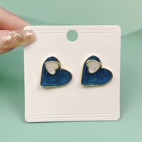 1 Pair Cute Heart Shape Flower Bow Knot Plating Inlay Alloy Artificial Gemstones Drop Earrings Ear Studs sku image 36