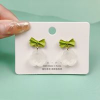 1 Pair Cute Heart Shape Flower Bow Knot Plating Inlay Alloy Artificial Gemstones Drop Earrings Ear Studs sku image 27