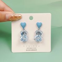 1 Pair Cute Heart Shape Flower Bow Knot Plating Inlay Alloy Artificial Gemstones Drop Earrings Ear Studs sku image 9