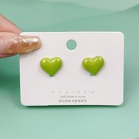 1 Pair Cute Heart Shape Flower Bow Knot Plating Inlay Alloy Artificial Gemstones Drop Earrings Ear Studs sku image 3