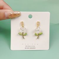 1 Pair Cute Heart Shape Flower Bow Knot Plating Inlay Alloy Artificial Gemstones Drop Earrings Ear Studs sku image 29