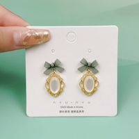 1 Pair Cute Heart Shape Flower Bow Knot Plating Inlay Alloy Artificial Gemstones Drop Earrings Ear Studs sku image 25