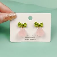 1 Pair Cute Heart Shape Flower Bow Knot Plating Inlay Alloy Artificial Gemstones Drop Earrings Ear Studs sku image 26