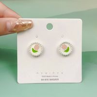 1 Pair Cute Heart Shape Flower Bow Knot Plating Inlay Alloy Artificial Gemstones Drop Earrings Ear Studs sku image 21