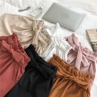Women's Street Casual Solid Color Shorts Bowknot Wide Leg Pants main image 5