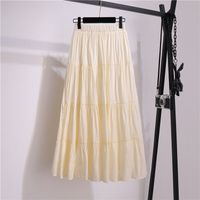 Summer Spring Casual Solid Color Cotton Maxi Long Dress Skirts main image 3