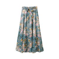 Summer Casual Vintage Style Geometric Polka Dots Flower Polyester Chiffon Maxi Long Dress Skirts main image 3