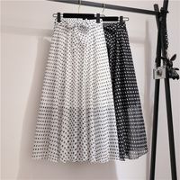 Summer Casual Vintage Style Geometric Polka Dots Flower Polyester Chiffon Maxi Long Dress Skirts main image 2
