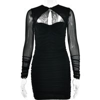 Women's Bodycon Dress Sexy Long Sleeve Solid Color Short Mini Dress Banquet main image 4