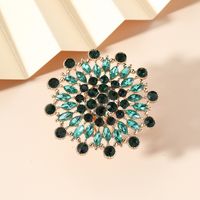 Luxurious Lady Handmade Flower Alloy Inlaid Gemstone Inlaid Pearls Diamond Women's Rings sku image 1