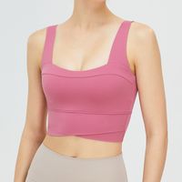 Deportes Color Sólido Nylon Spandex Cuello En U Tops Activos Chaleco main image 4