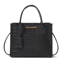 Women's Pu Leather Crocodile Elegant Zipper Fashion Backpack sku image 1