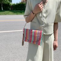 Women's Medium Pu Leather Stripe Streetwear Square Zipper Crossbody Bag main image 4