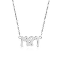 Lady Number Stainless Steel Alloy Polishing Necklace sku image 2