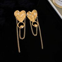 Fashion Alloy Diamond-studded Geometric Earrings Long Tassel Flower Earrings sku image 28