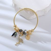 Wholesale Jewelry Elegant Luxurious Geometric Star Heart Shape Alloy Rhinestones Inlay Bangle sku image 2