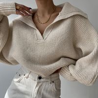 Women's Knitwear Long Sleeve Sweaters & Cardigans Casual Solid Color main image 4