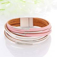 Wholesale Jewelry Simple Style Streetwear Geometric Pu Leather Bangle sku image 5