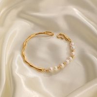 Elegant Round Imitation Pearl Alloy Copper Plating Chain 18k Gold Plated Bracelets main image 1