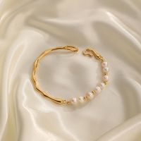 Elegant Round Imitation Pearl Alloy Copper Plating Chain 18k Gold Plated Bracelets main image 6