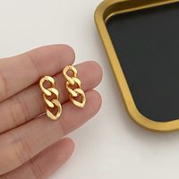1 Pair Casual Simple Style Chain Plating 304 Stainless Steel 18K Gold Plated Drop Earrings main image 5