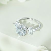 Elegant Romantic Shiny Geometric Sterling Silver High Carbon Diamond Rings In Bulk main image 3