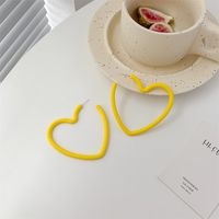 1 Pair Sweet Heart Shape Spray Paint Arylic Earrings sku image 9