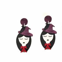 1 Pair Exaggerated Cartoon Character Patchwork Arylic Drop Earrings sku image 2