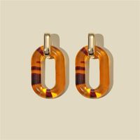 1 Pair Retro Simple Style C Shape Chain Arylic Plastic Resin Drop Earrings sku image 1