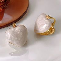 1 Pair Lady Heart Shape Enamel Alloy Drop Earrings sku image 2