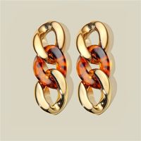 1 Pair Retro Simple Style C Shape Chain Arylic Plastic Resin Drop Earrings sku image 4