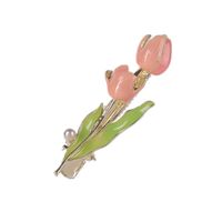 Japanese Style Sweet Flower Alloy Enamel Plating Inlay Pearl Hair Clip main image 5