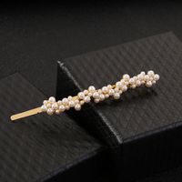 Simple Style Round Alloy Plating Inlay Rhinestones Pearl Hair Clip sku image 2
