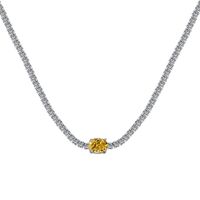 Elegant Water Droplets Heart Shape Flower Sterling Silver Zircon Solitaire Necklace Necklace In Bulk sku image 7
