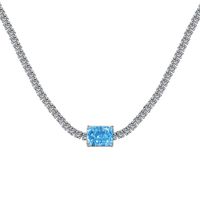 Elegant Water Droplets Heart Shape Flower Sterling Silver Zircon Solitaire Necklace Necklace In Bulk sku image 12