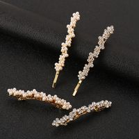 Simple Style Round Alloy Plating Inlay Rhinestones Pearl Hair Clip main image 1