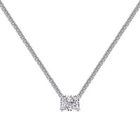 Elegant Water Droplets Heart Shape Flower Sterling Silver Zircon Solitaire Necklace Necklace In Bulk sku image 17